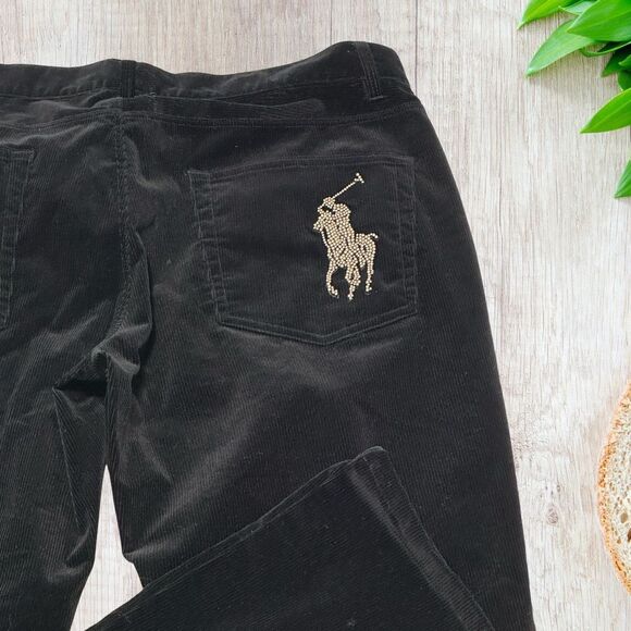 Ralph Lauren Women's Bootcut Pants Size 10 Black Label Corduroy Dark Academia - Picture 3 of 9